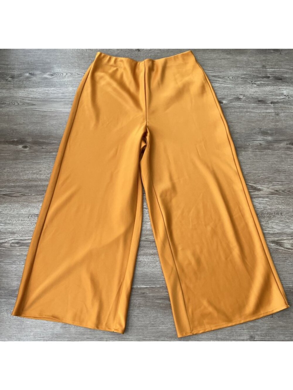 Joie Wide Leg Crop Pants Womens Small Marigold Pull On Satinā